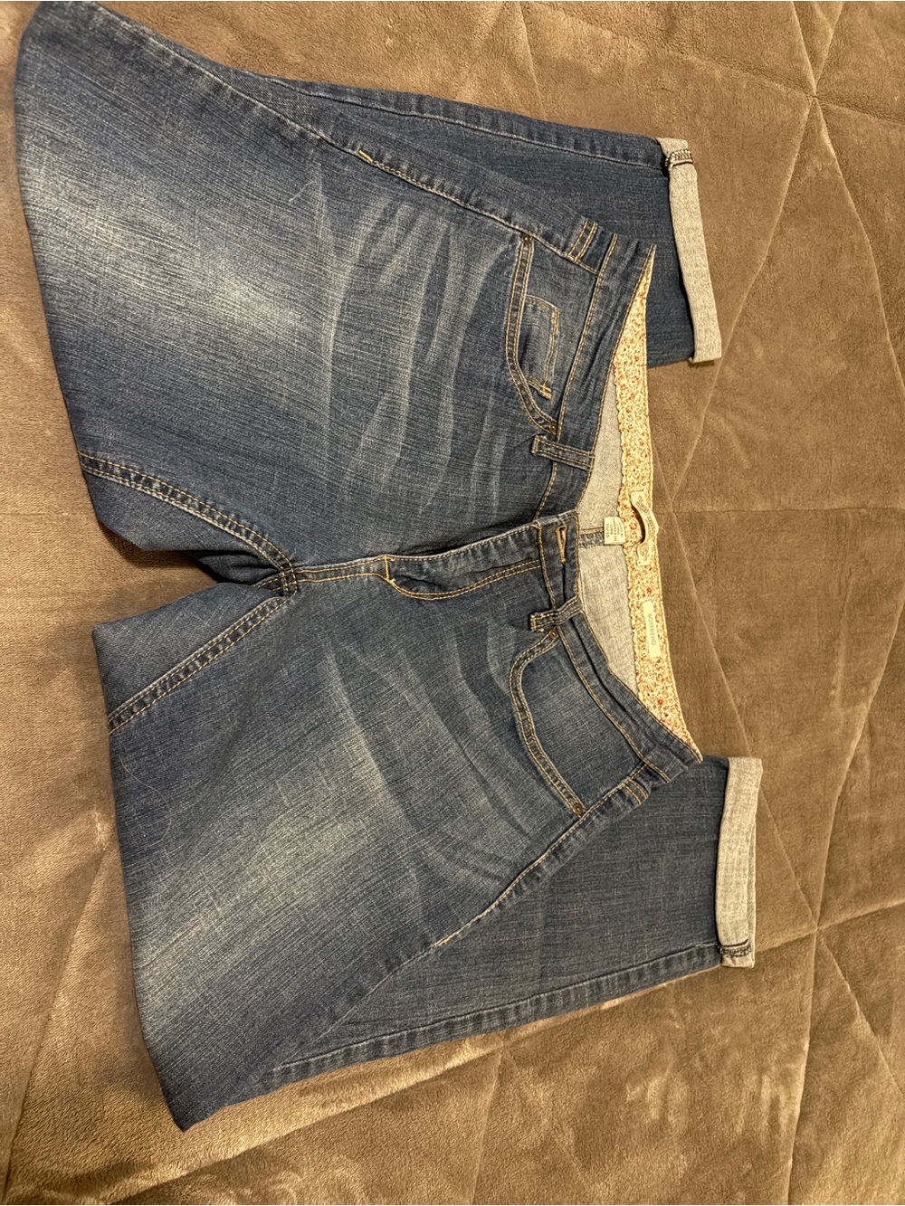 Free People Women's Medium Blue Boyfriend Denim Shorts